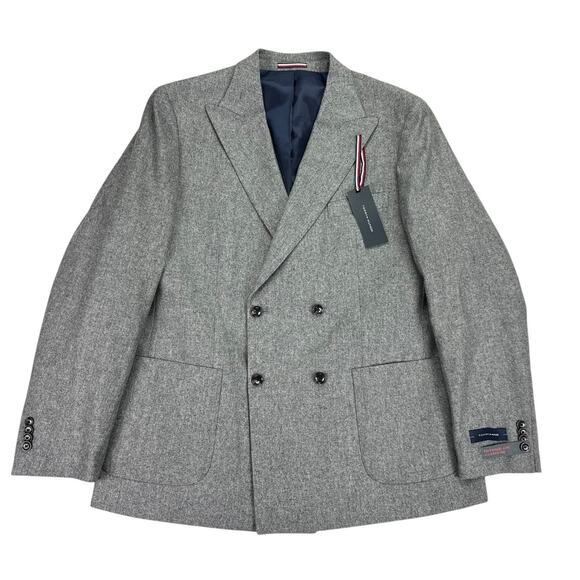 Tommy Hilfiger Other - Tommy Hilfiger Mens Relaxed Modern Fit Wool Tweed Suit Jacket Gray 42R